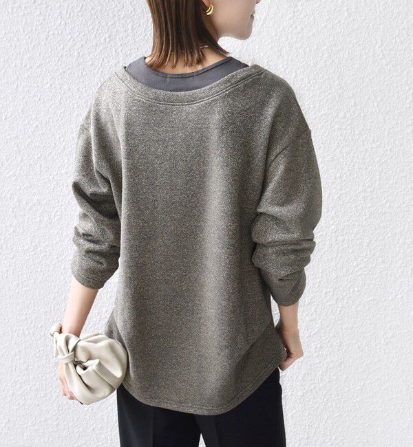 SHIPS for women「〈手洗い可能〉レイヤード デザイン ラメ メランジ 裏毛 プルオーバー」|スウェット・ジャージ|