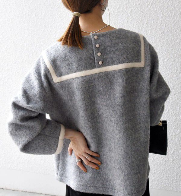 SHIPS any「SHIPS any: バイカラー セーラー デザイン プルオーバー」|Tシャツ・カットソー|グレー