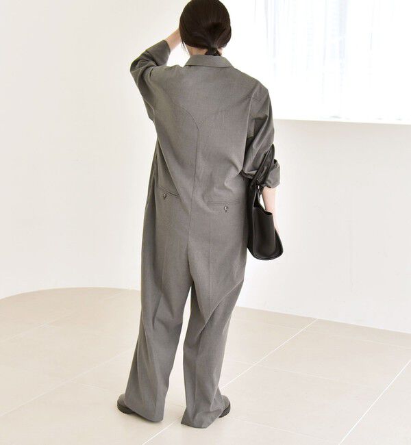 quaranciel「quaranciel:〈洗濯機可能〉レギュラーカラー ジャンプスーツ」|オールインワン|