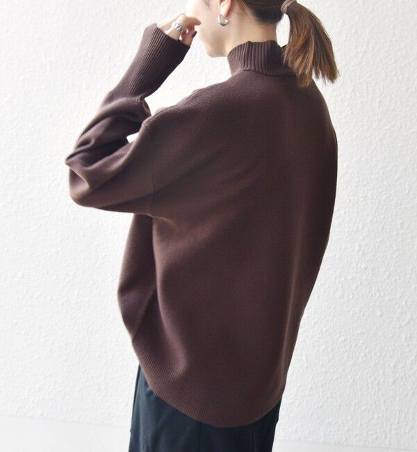 SHIPS any「SHIPS any:〈洗濯機可能〉ハイネック ボリュームスリーブ ロングリブ ニット プルオーバー」|ニット・セーター|