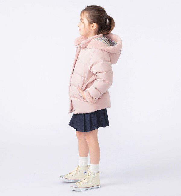 SHIPS KIDS「SHIPS KIDS:100～130cm /〈撥水/手洗い可能〉ミディアム丈 リサイクル ダウン フーディー」|ダウン|