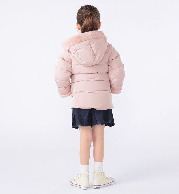 SHIPS KIDS「SHIPS KIDS:100～130cm /〈撥水/手洗い可能〉ミディアム丈 リサイクル ダウン フーディー」|ダウン|