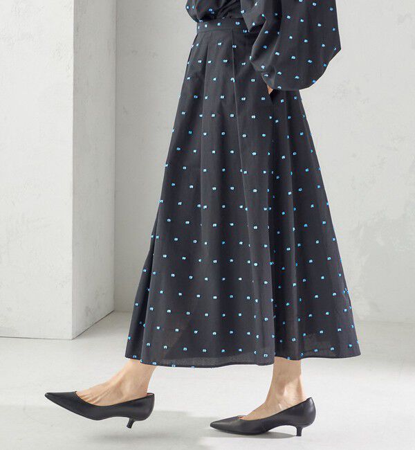 SHIPS for women「〈手洗い可能〉ポンポン ジャカード タック フレア スカート」|スカート|