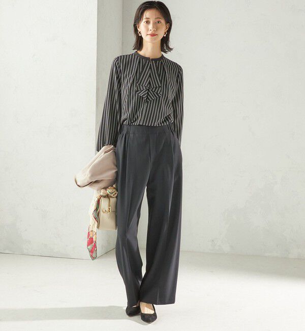 SHIPS for women「〈手洗い可能〉メルティ ウォーム タック ワイド パンツ」|その他|