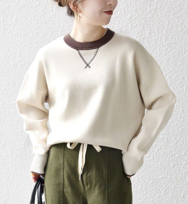 SHIPS any「SHIPS any:〈手洗い可能〉ダブルフェイス Vガゼット ニット プルオーバー」|ニット・セーター|