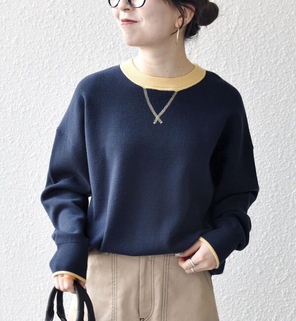 SHIPS any「SHIPS any:〈手洗い可能〉ダブルフェイス Vガゼット ニット プルオーバー」|ニット・セーター|