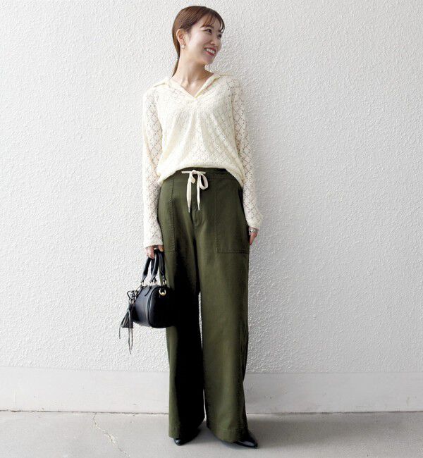 SHIPS any「SHIPS any:〈洗濯機可能〉ドロスト イージー ワイド ストレート ベイカー パンツ」|その他|