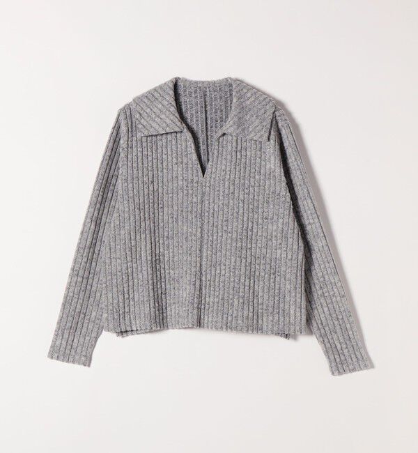 quaranciel「《予約》quaranciel:〈手洗い可能〉ポリエステル ベロア スキッパー ニット &  Iライン スカート」|ワンピース|