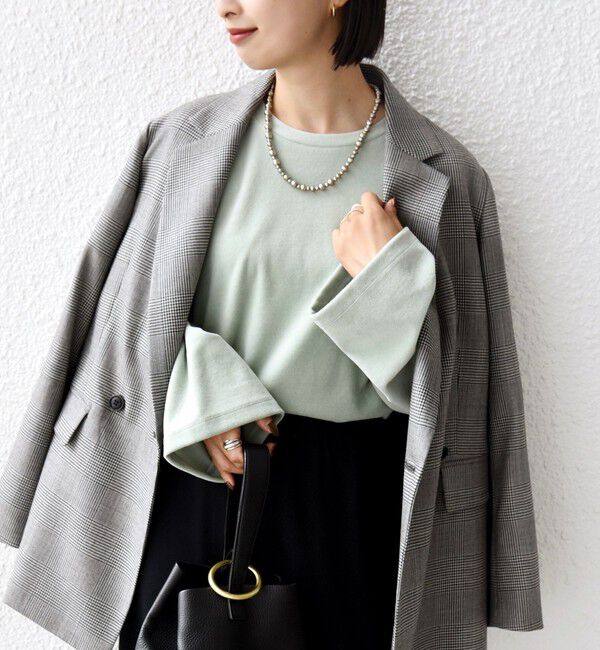 SHIPS for women「〈手洗い可能〉コットン ポリエステル ベロア ワイド スリーブ」|Tシャツ・カットソー|