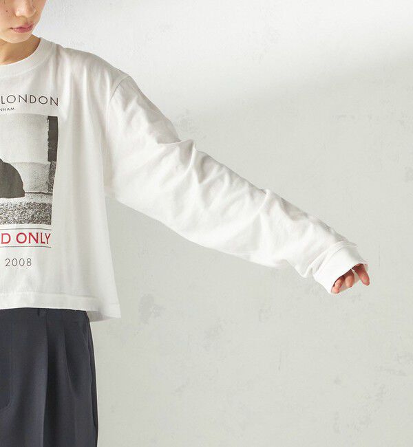 SHIPS for women「【SHIPS別注】Odub: フォト プリント クロップド ロングスリーブ TEE」|Tシャツ・カットソー|