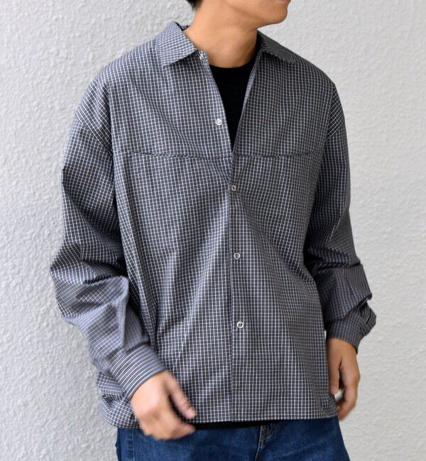 SHIPS any「SHIPS any:〈洗濯機可能〉マイクロ チェック リング スナップボタン コーチ シャツ◆」|シャツ・ブラウス|