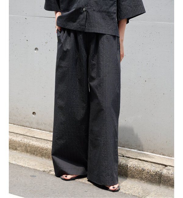 OUTDOOR PRODUCTS Usual Things「ピンストライプ ワイド イージーパンツ セットアップ対応」|スラックス|