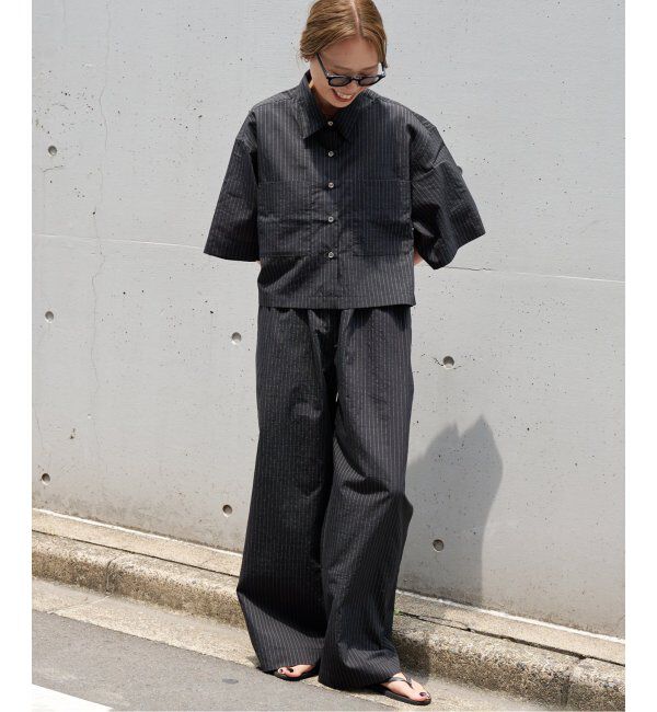 OUTDOOR PRODUCTS Usual Things「ピンストライプ ワイド イージーパンツ セットアップ対応」|スラックス|