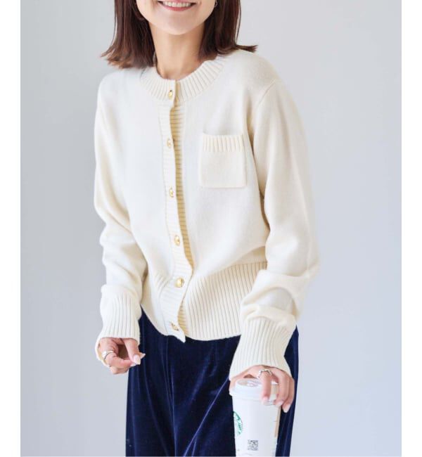 OUTDOOR PRODUCTS Usual Things「ゴールドボタンクルーネックカーディガン」|ニット・セーター|