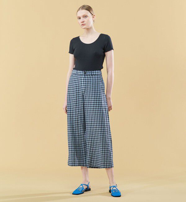 GALERIE VIE「リネンキュプラコンパクト ワイドクロップドパンツ」|その他|