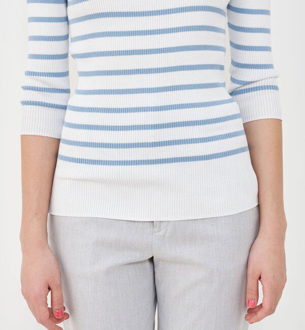 GALERIE VIE「ギザコットンリブ ボートネックプルオーバー」|ニット・セーター|