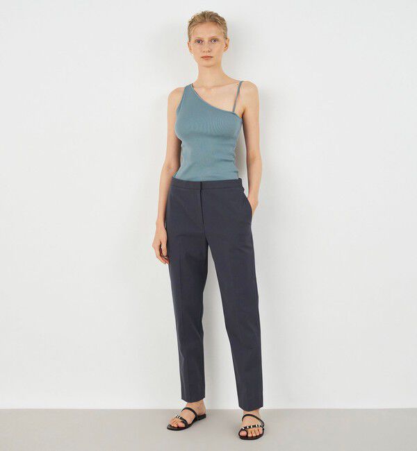 DES PRES「プレーンコットンストレッチ シガレットパンツ」|スラックス|