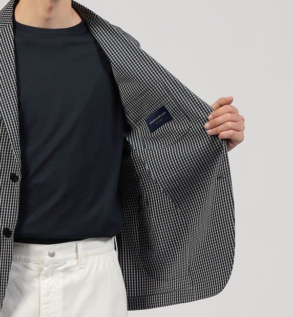 TOMORROWLAND MENS「ポリエステルウールサッカー シングルブレステッド2Bジャケット」|テーラードジャケット|