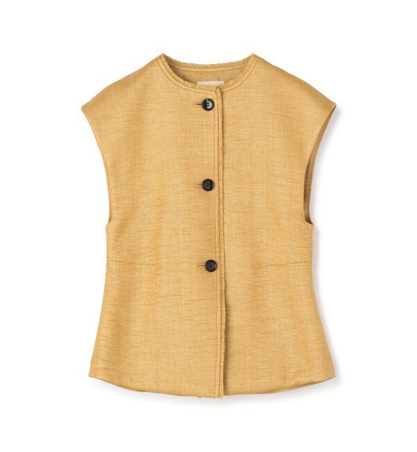 DES PRES「ナイロンコットンラフィア クルーネックジレ」|ベスト・ジレ|41 ライトベージュ