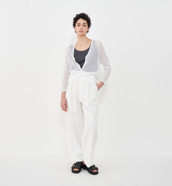 GALERIE VIE「クレープコットンメッシュ Vネックカーディガン」|カーディガン|