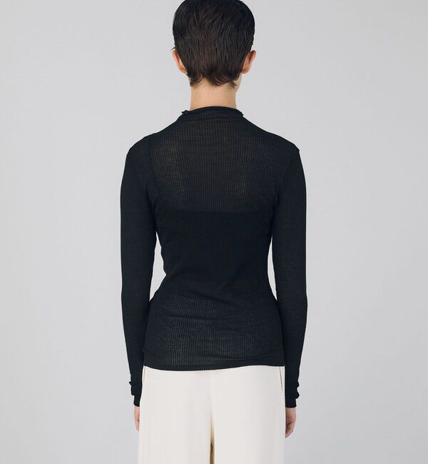 DES PRES「ライトシアーサッカー ボトルネックカーディガン」|カーディガン|