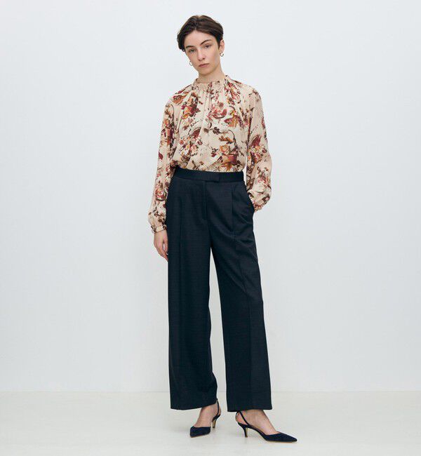 TOMORROWLAND collection「ポリエステルウールモクロディ センタープレスワイドパンツ」|スラックス|