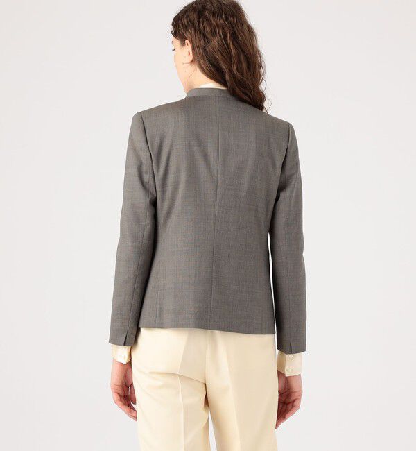 TOMORROWLAND collection「ブラウニーシャーク キザミカラージャケット」|ノーカラージャケット|