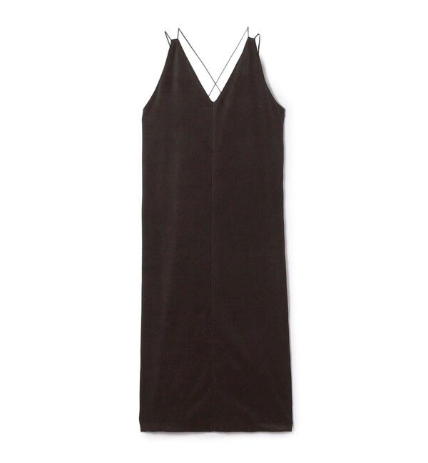 MACPHEE「コットンポリエステルベロア キャミソールワンピース」|ワンピース|49 ダークブラウン