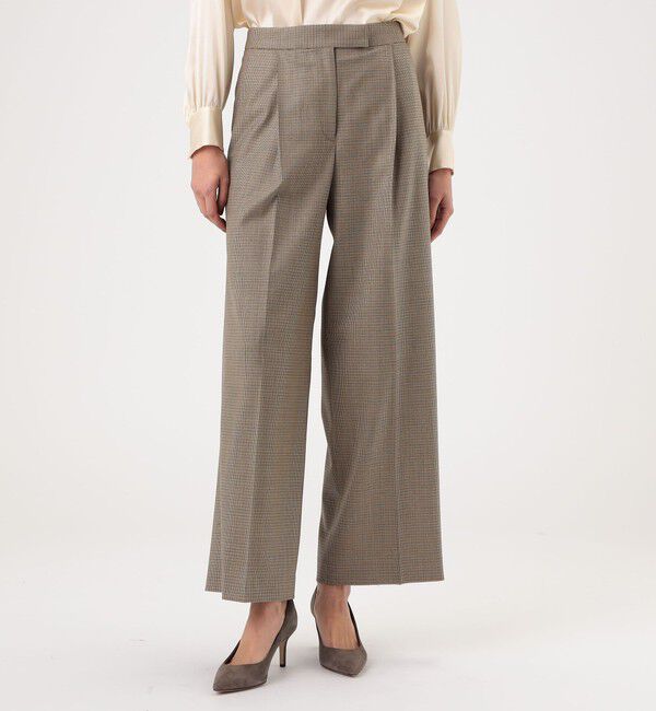 TOMORROWLAND collection「ブラウニーガンクラブチェック タックワイドパンツ」|その他|