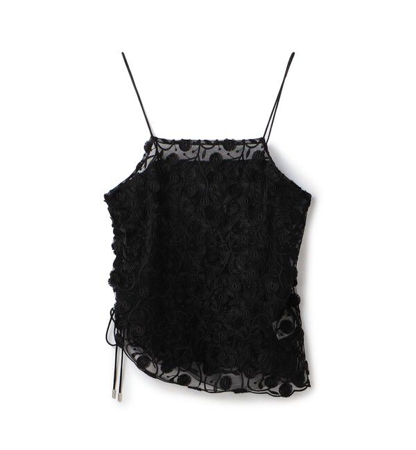 MACPHEE「メッシュエンブロイダリー キャミソール」|キャミソール|19 ブラック