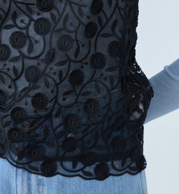 MACPHEE「メッシュエンブロイダリー キャミソール」|キャミソール|