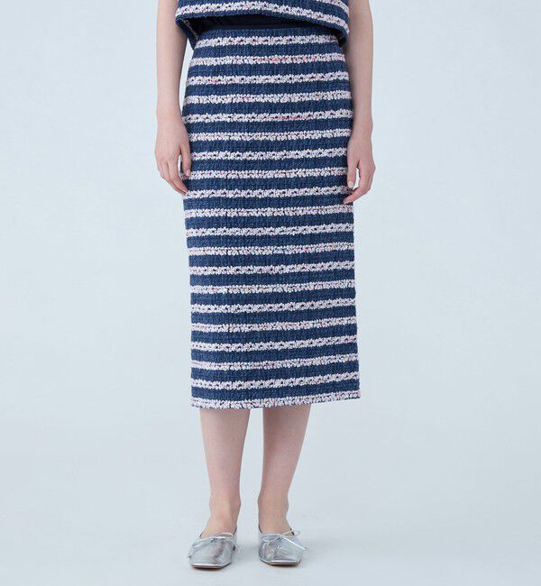 TOMORROWLAND collection「フルールボーダー タイトストレートスカート」|タイト|