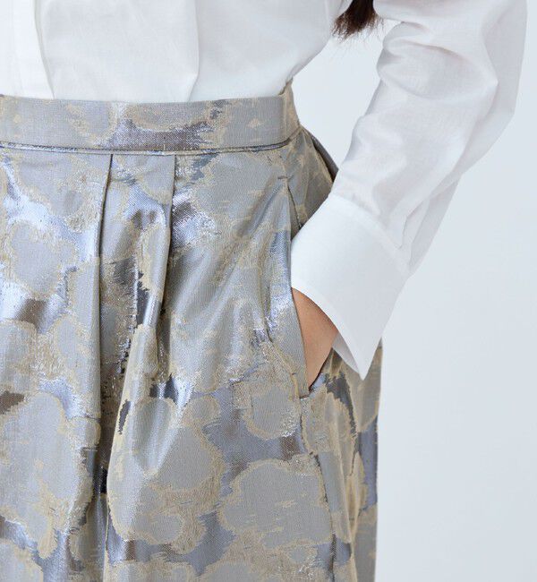 TOMORROWLAND collection「ブルーシャインジャカード タックストレートスカート」|スカート|