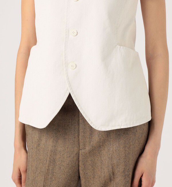 MACPHEE「ピグメントドリルクロス スクエアネックベスト」|ベスト・ジレ|