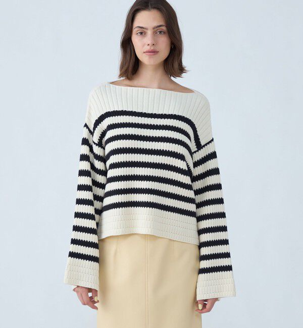 MACPHEE「ハイブリッドコットン ボートネックプルオーバー」|ニット・セーター|