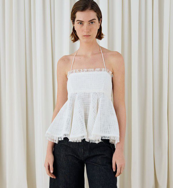 DES PRES「コットンナイロンバスケット ペプラムドールトップス」|キャミソール|