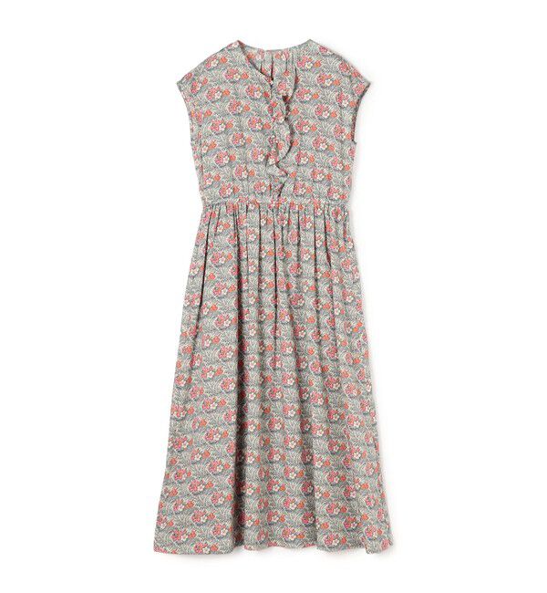 SOULEIADO「レーヨンプリント アシンメトリーフリルワンピース」|ワンピース|42 ライトベージュ系