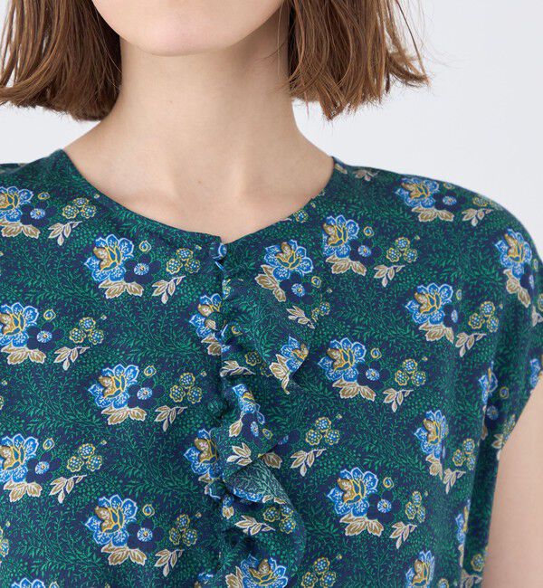 SOULEIADO「レーヨンプリント アシンメトリーフリルワンピース」|ワンピース|