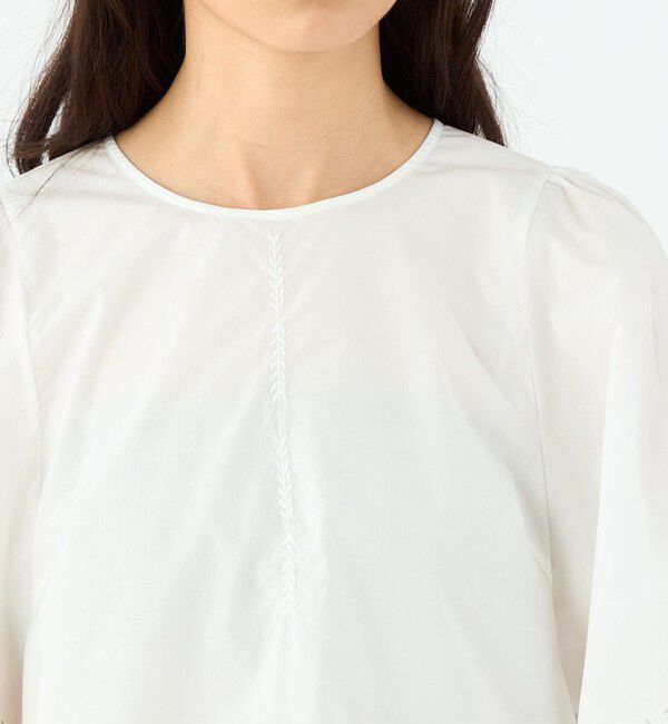 MACPHEE「エンブロイダリーレース ワイドプルオーバーブラウス」|シャツ・ブラウス|