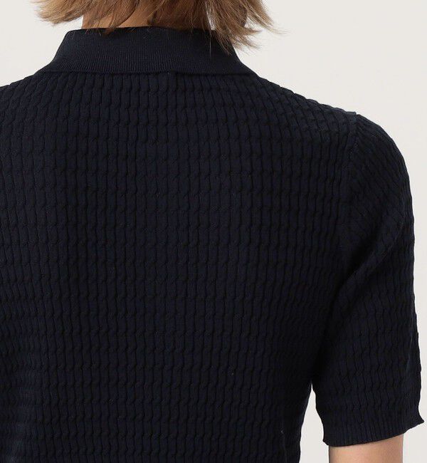 MACPHEE「コットンナイロンケーブル ポロプルオーバー」|ニット・セーター|