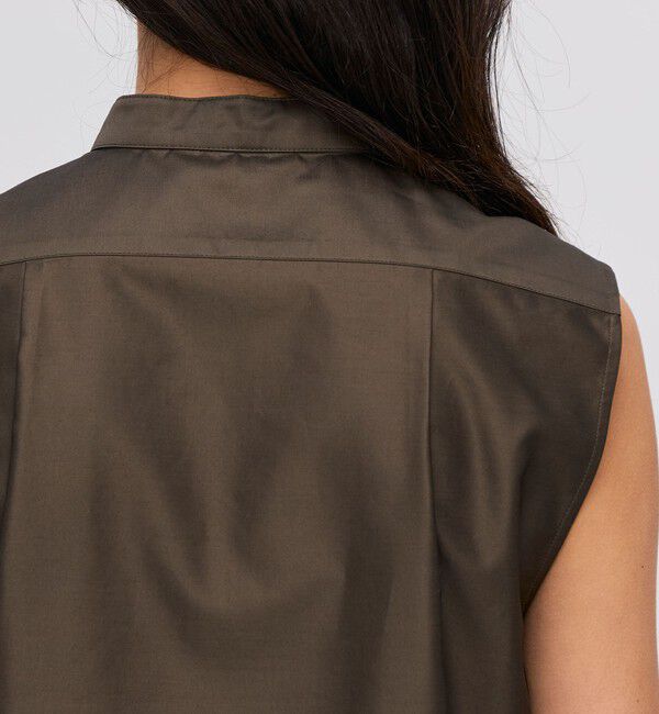 BACCA「コットンバックサテン ノースリーブブラウス」|シャツ・ブラウス|