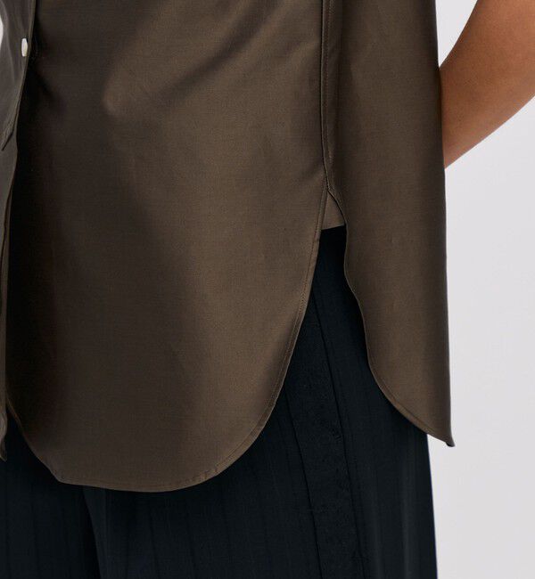 BACCA「コットンバックサテン ノースリーブブラウス」|シャツ・ブラウス|