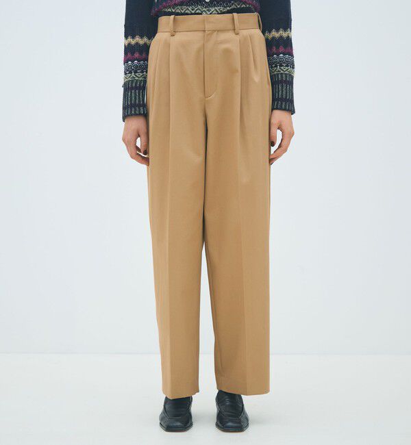 MACPHEE「コットンチノ タックストレートパンツ」|チノ|