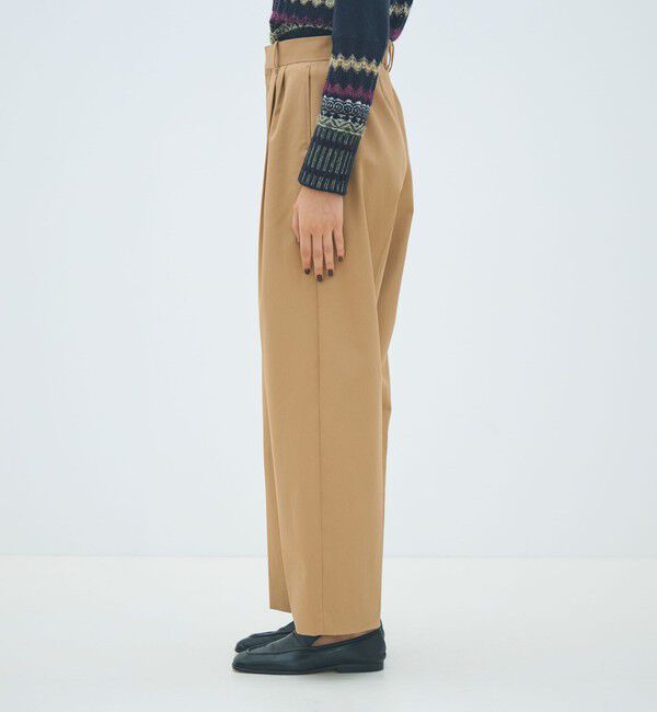 MACPHEE「コットンチノ タックストレートパンツ」|チノ|