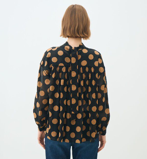 TOMORROWLAND collection「イヴェールドットプリント バックリボンブラウス」|シャツ・ブラウス|