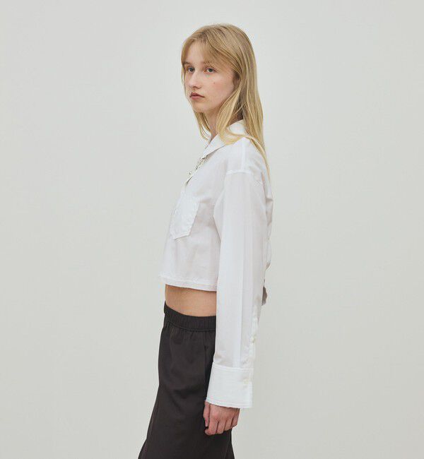 DES PRES「コンパクトプレーンコットン クロップドシャツ」|シャツ・ブラウス|
