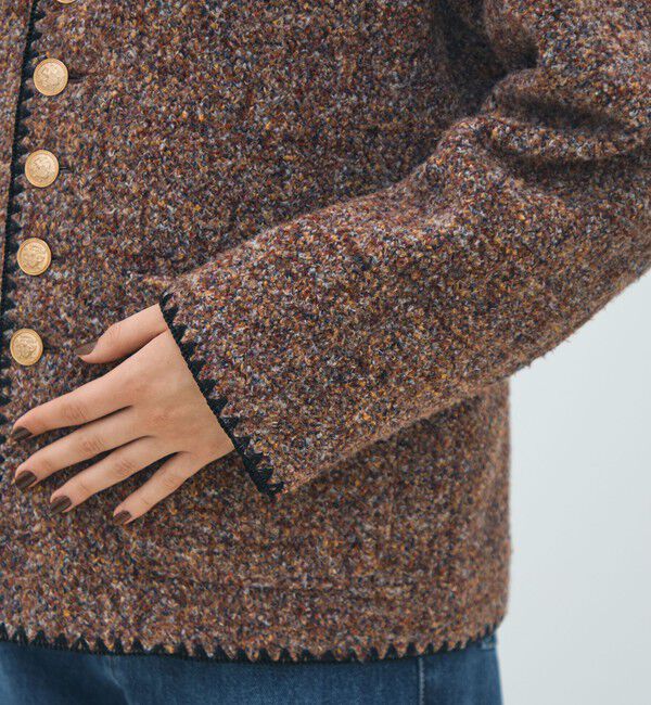 MACPHEE「スライバージャージー Vカラージャケット」|ノーカラージャケット|