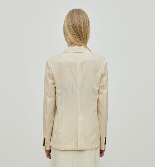 DES PRES「アキハチェックウール ラウンドラペルシングルジャケット」|テーラードジャケット|