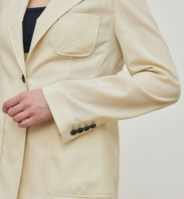 DES PRES「アキハチェックウール ラウンドラペルシングルジャケット」|テーラードジャケット|