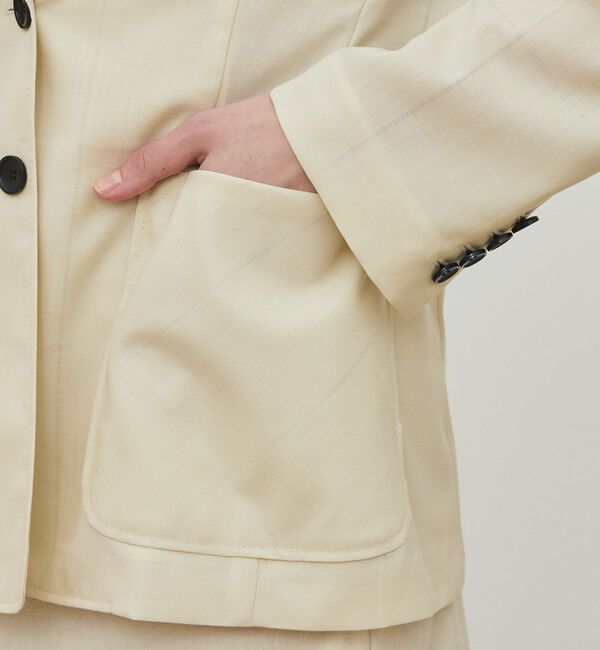 DES PRES「アキハチェックウール ラウンドラペルシングルジャケット」|テーラードジャケット|